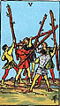<b>CINQUE di Bastoni -  Carta Diritta: Successo. Ambizione. Ricchezza.</b>