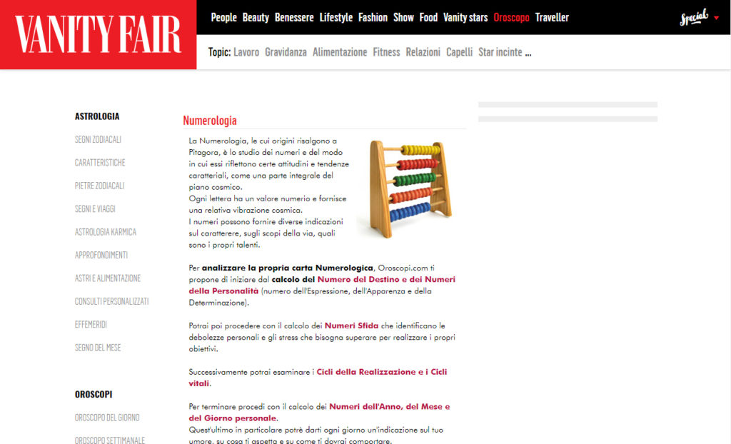 Numerologia On Line Gratis Oroscopi