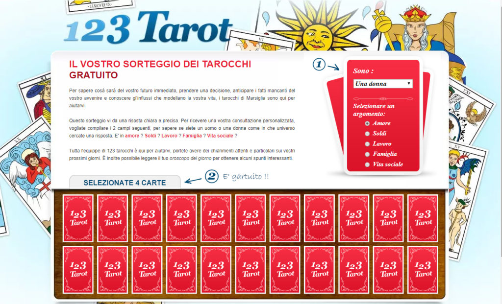 Sorteggio dei Tarocchi Gratuito