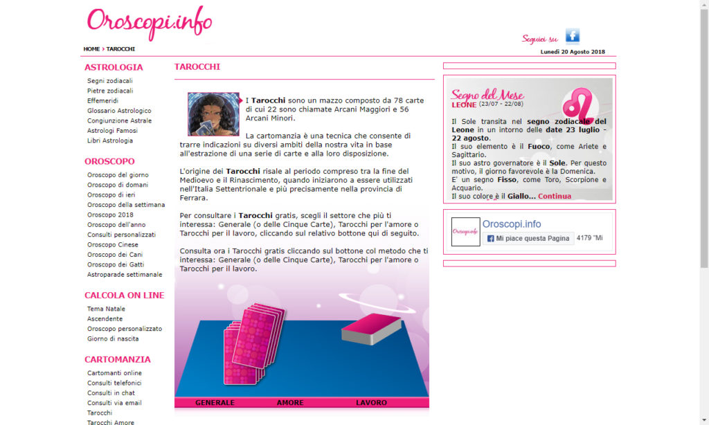 Tarocchi On Line Destino Amore Lavoro Gratis