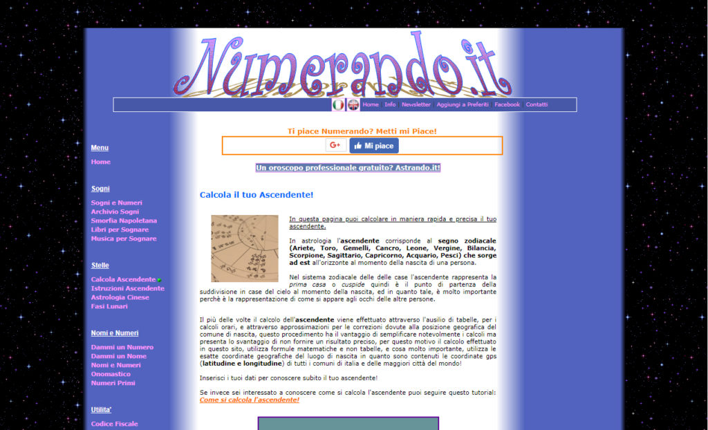 Calcola il tuo Ascendente Gratis