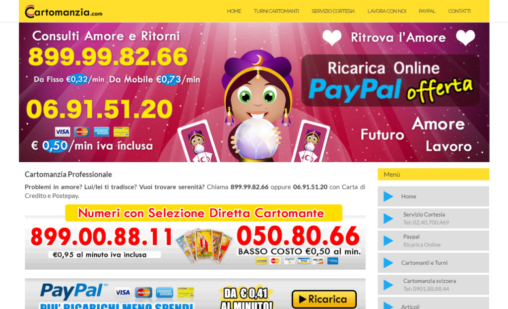 Cartomanzia.com Consulti Professionali a Pagamento
