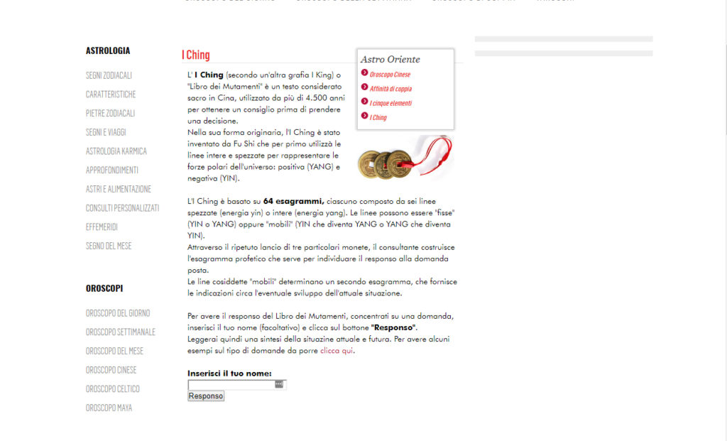 Oracolo I Ching On Line Gratis