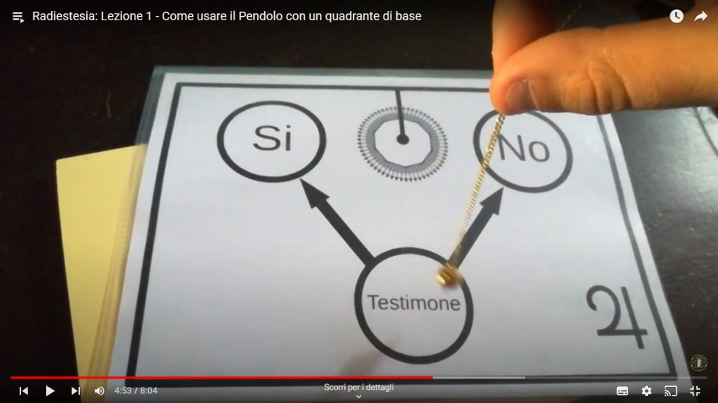Lezioni di Radiestesia col Pendolo